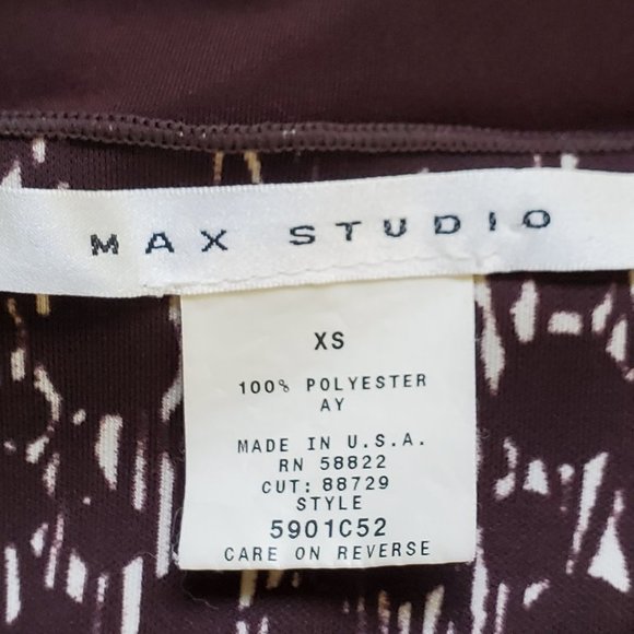 Vintage Y2K Max Studio Brown White Lettuce Trim Sleeveless Dress Size XS - Picture 13 of 14